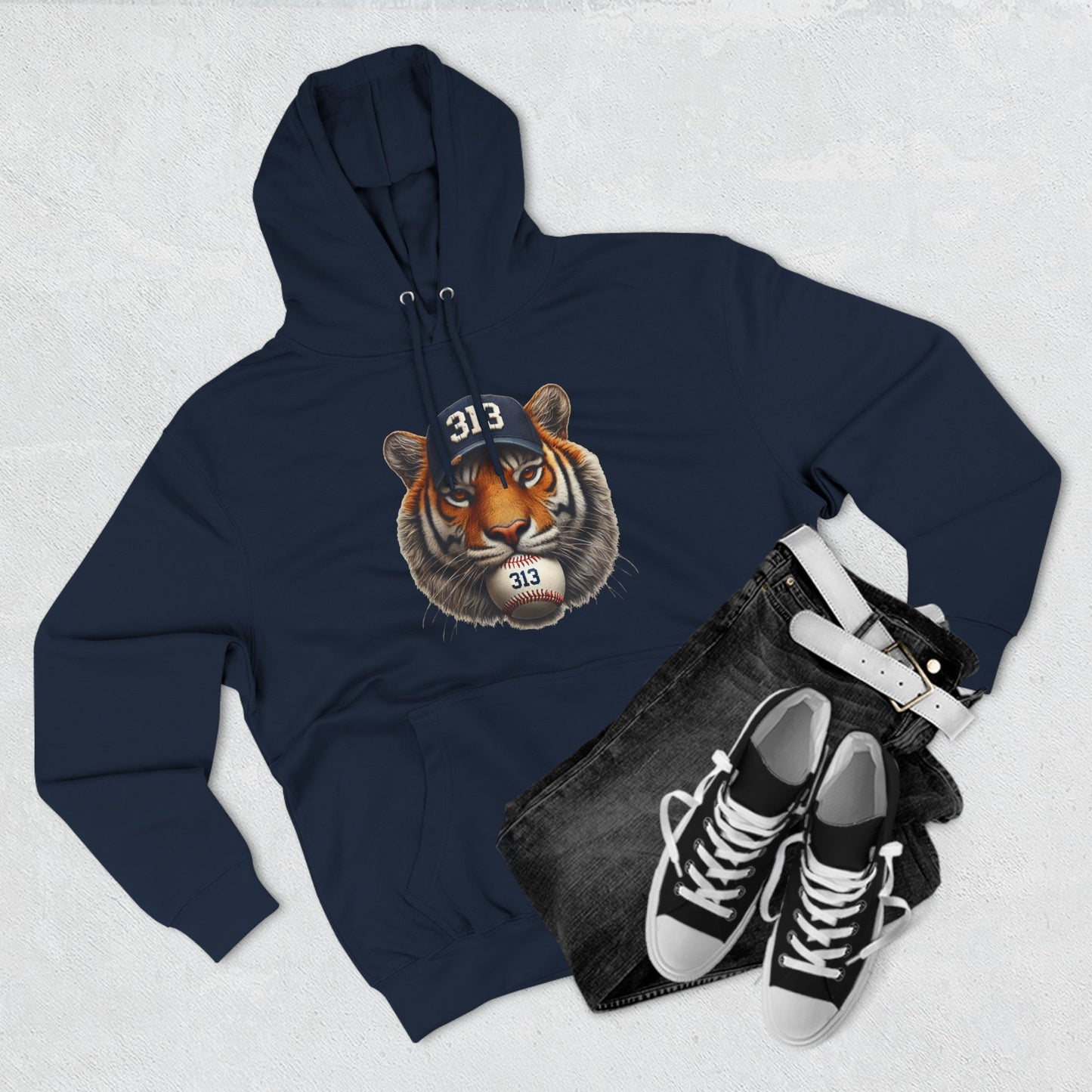 Fierce Tiger of Detroit Three-Panel Fleece Hoodie