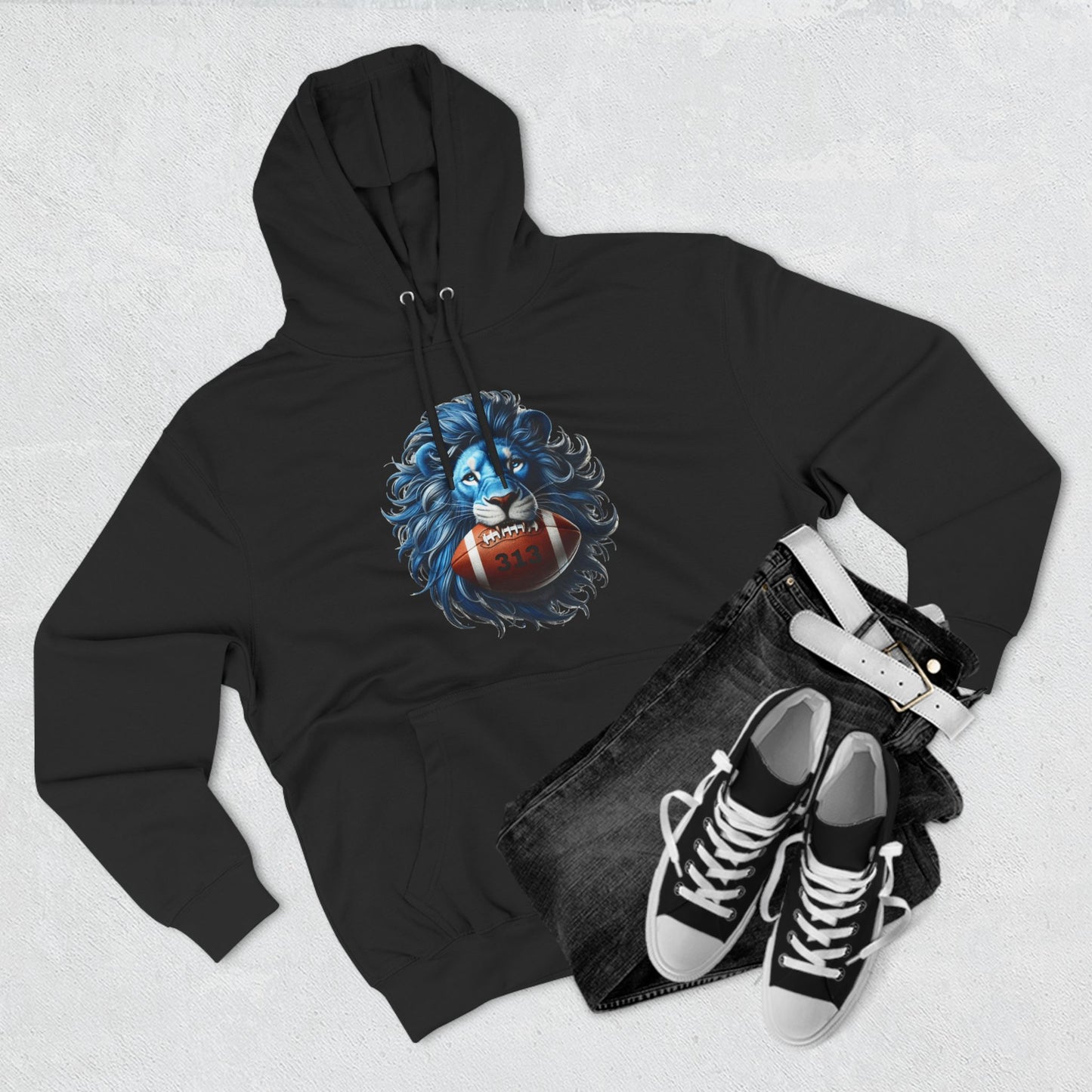 Detroit Grit 313 Football Three-Panel Fleece Hoodie