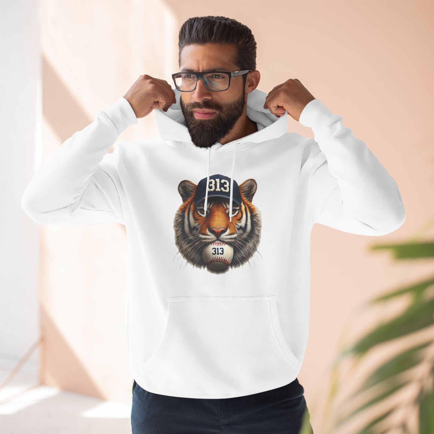 Fierce Tiger of Detroit Three-Panel Fleece Hoodie
