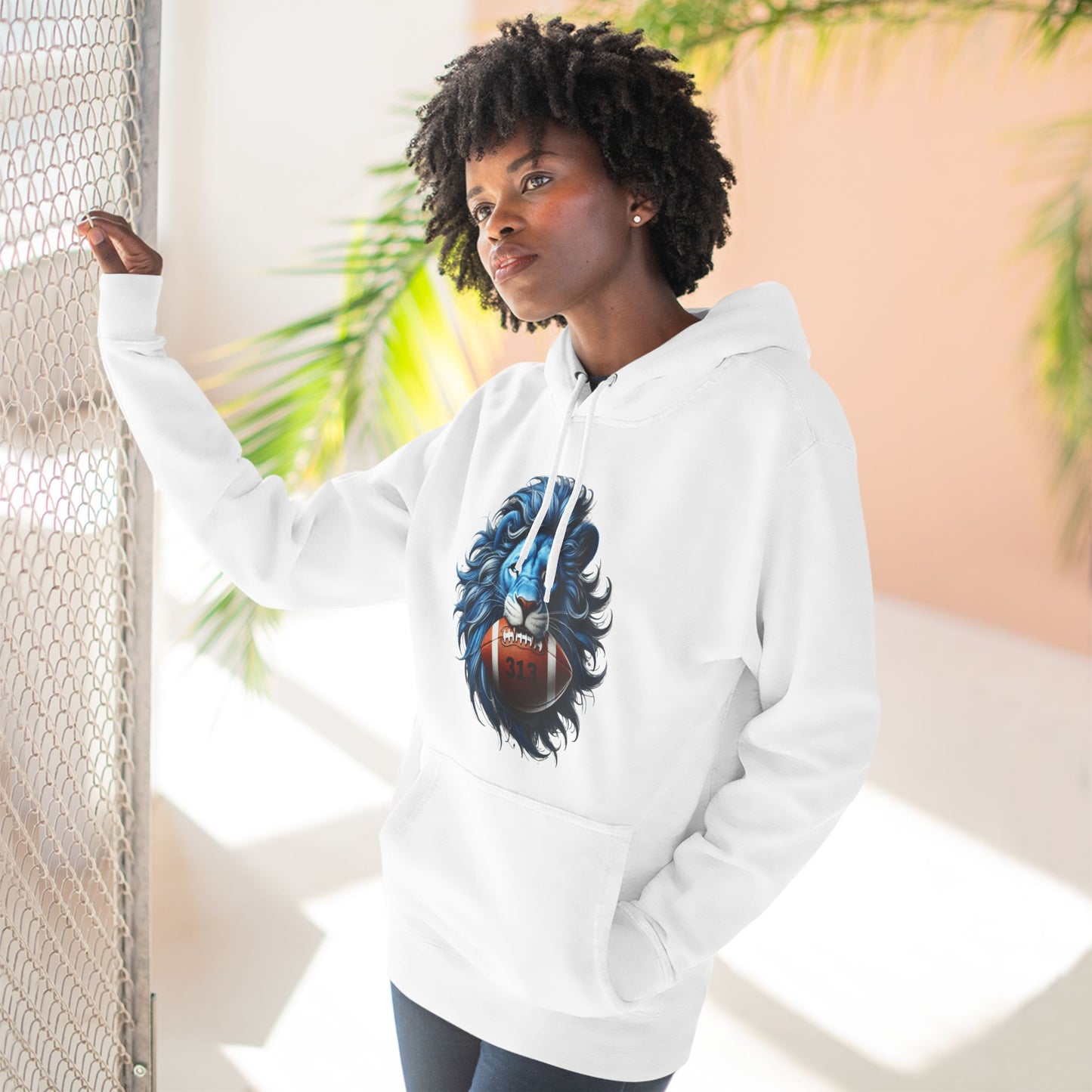 Detroit Grit 313 Football Three-Panel Fleece Hoodie