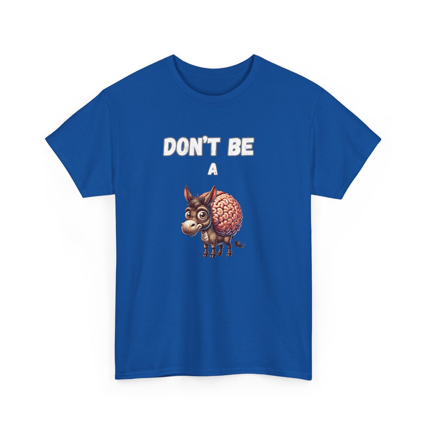 Funny Cartoon Donkey Unisex Heavy Cotton Tee, Smart Ass Tee, Brainy Donkey Shirt, Humorous Graphic Tee, Unique Gift Shirt, Sassy Tee
