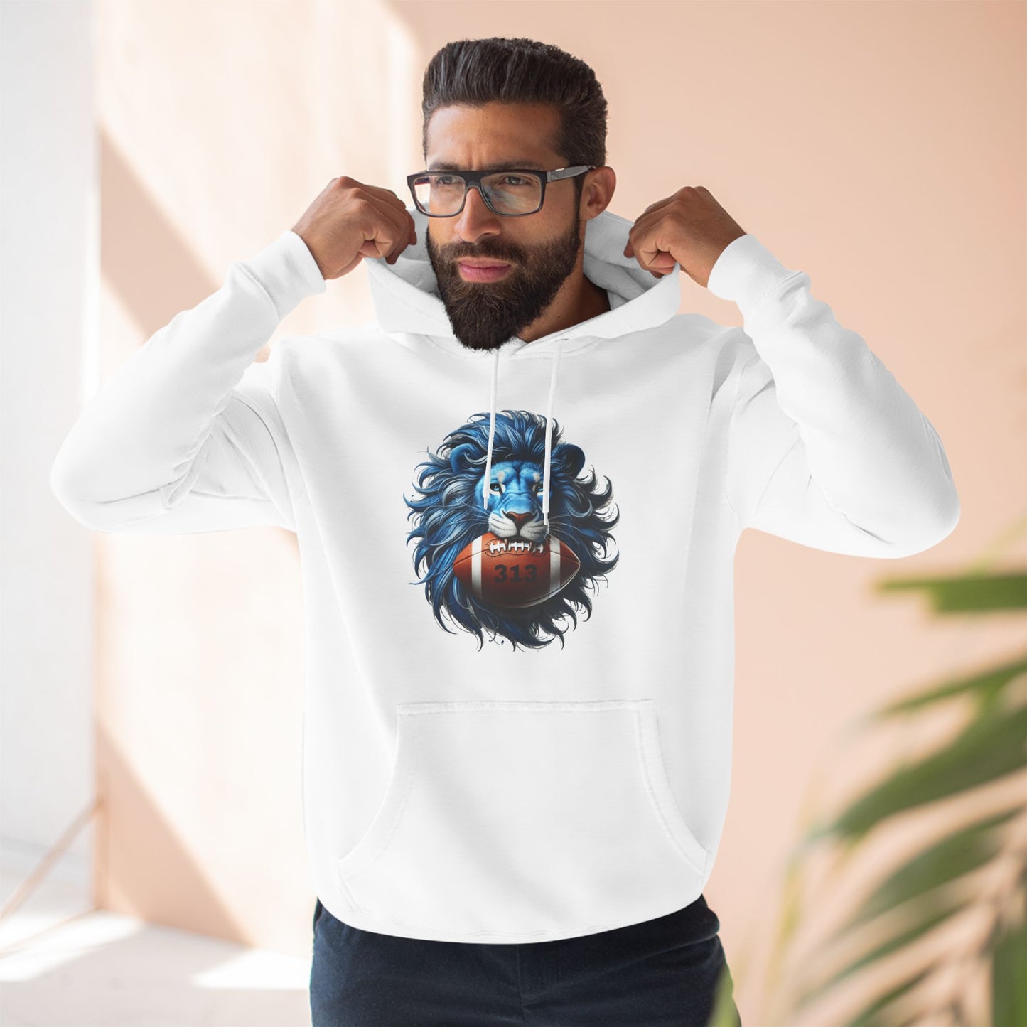 Detroit Grit 313 Football Three-Panel Fleece Hoodie