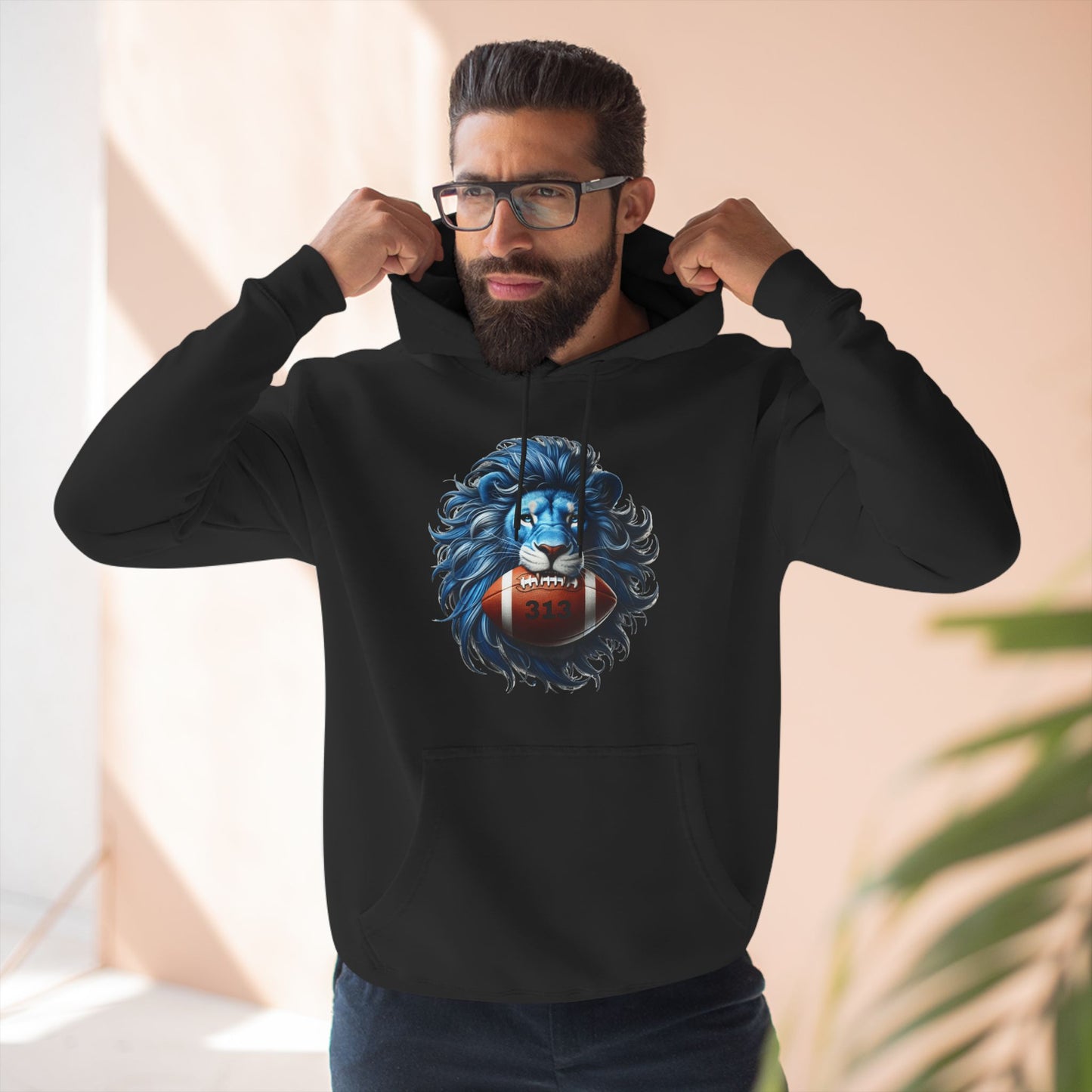 Detroit Grit 313 Football Three-Panel Fleece Hoodie