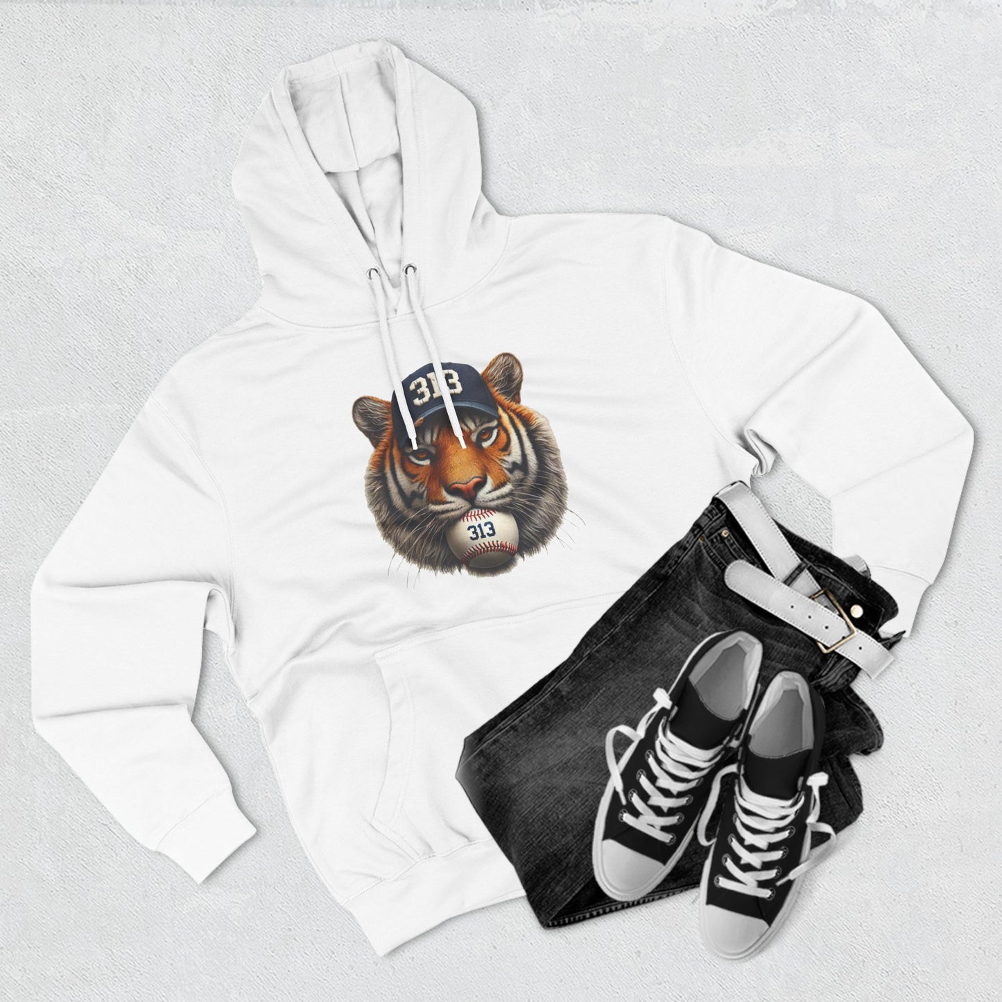 Fierce Tiger of Detroit Three-Panel Fleece Hoodie