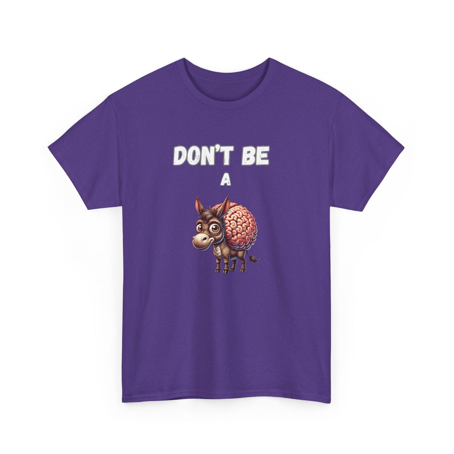 Funny Cartoon Donkey Unisex Heavy Cotton Tee, Smart Ass Tee, Brainy Donkey Shirt, Humorous Graphic Tee, Unique Gift Shirt, Sassy Tee