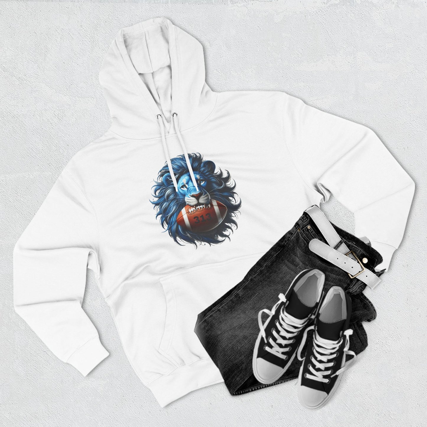 Detroit Grit 313 Football Three-Panel Fleece Hoodie