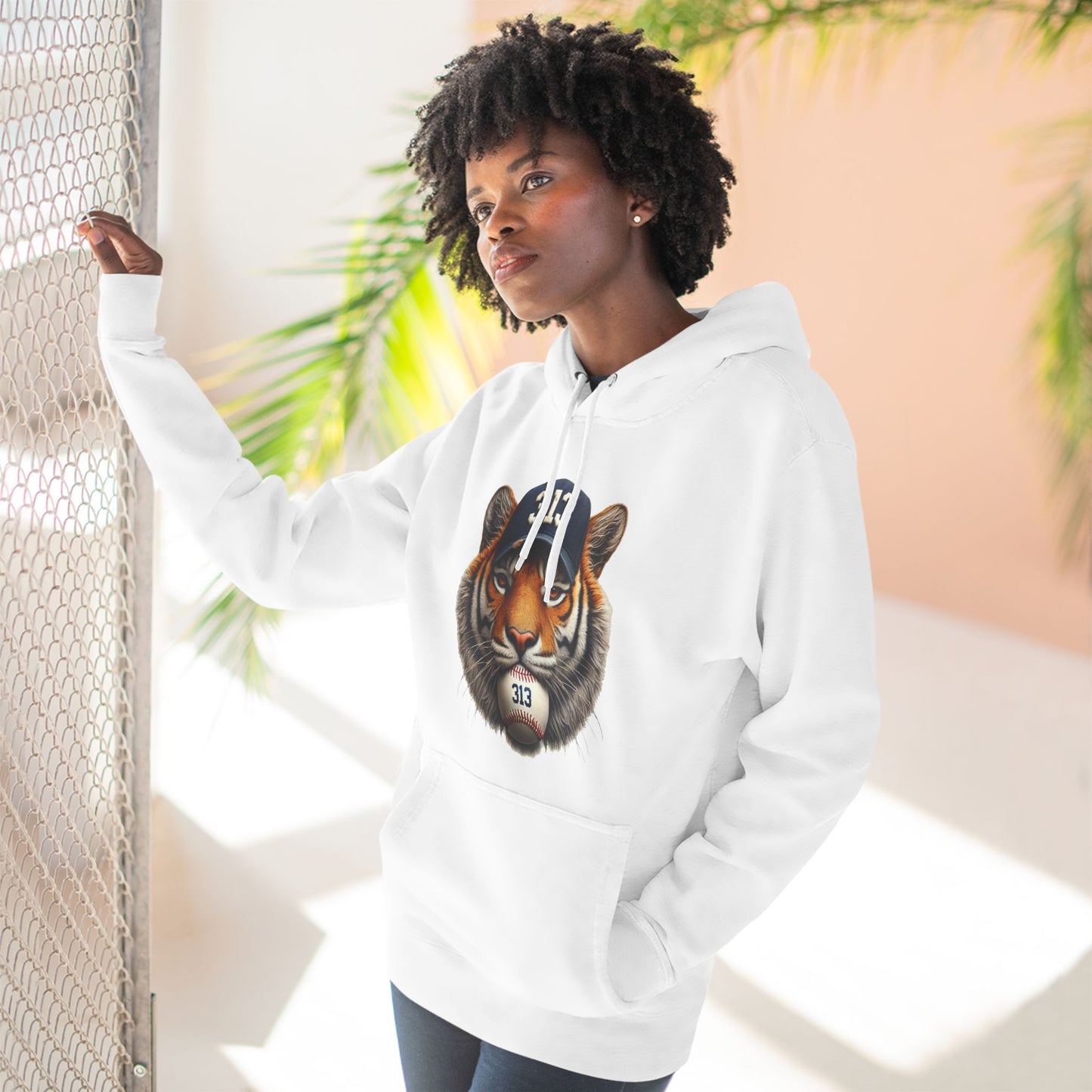 Fierce Tiger of Detroit Three-Panel Fleece Hoodie
