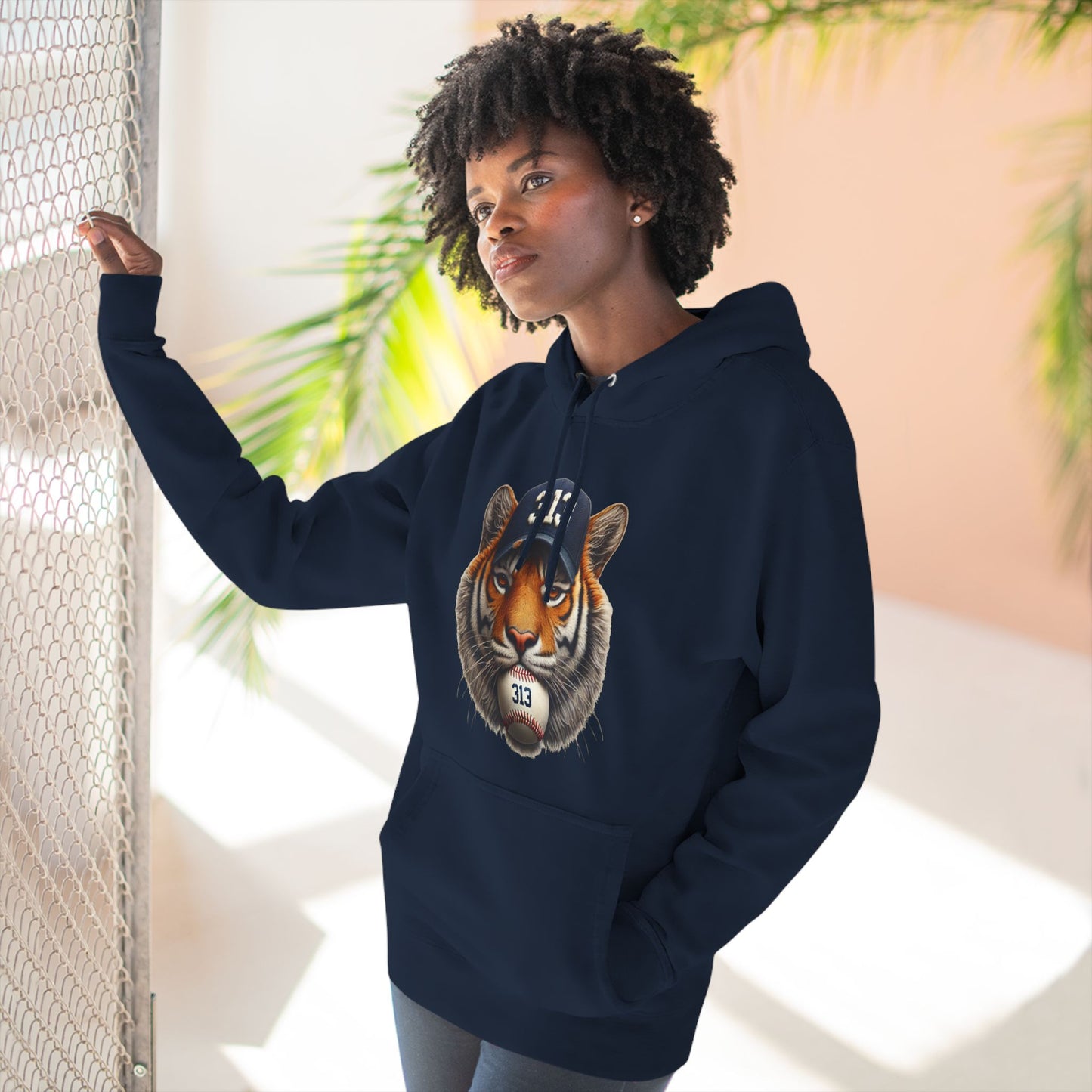 Fierce Tiger of Detroit Three-Panel Fleece Hoodie
