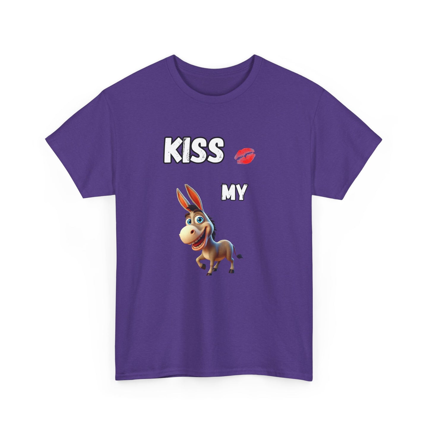 Funny Kiss My Ass Unisex Heavy Cotton Tee, Lips and Donkey Graphic Shirt, Sarcastic Tee, Humor T-shirt, Graphic Tee, Funny Quote Shirt, Express delivery