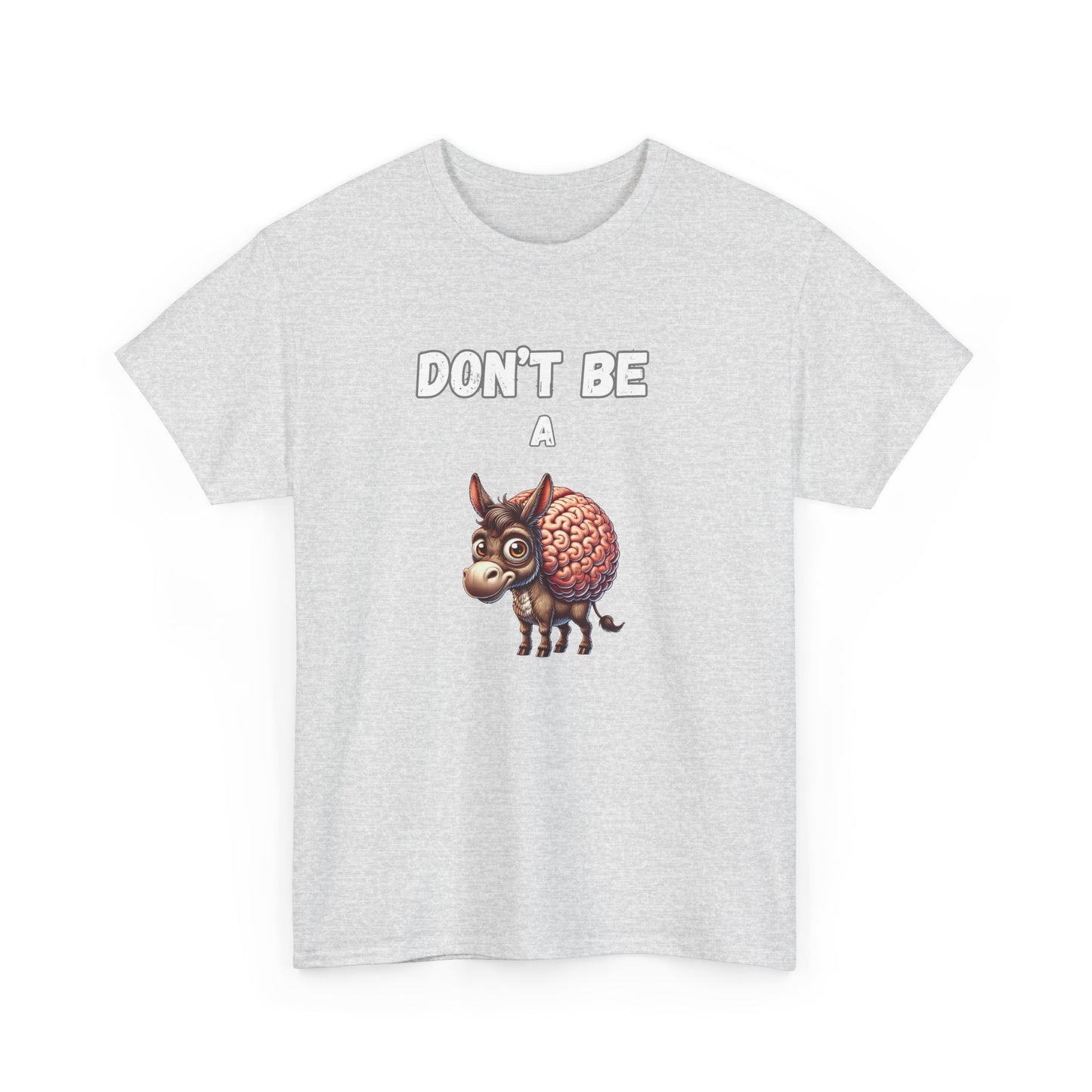 Funny Cartoon Donkey Unisex Heavy Cotton Tee, Smart Ass Tee, Brainy Donkey Shirt, Humorous Graphic Tee, Unique Gift Shirt, Sassy Tee
