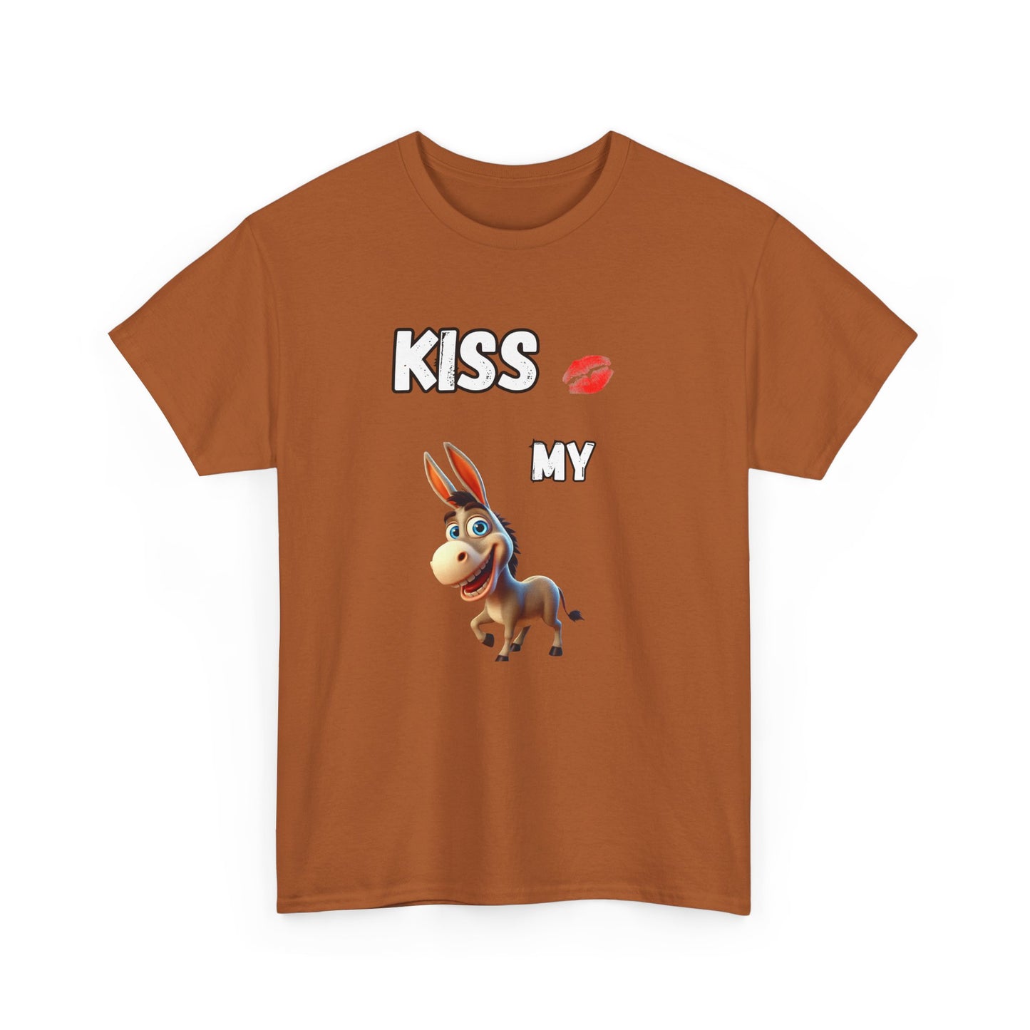 Funny Kiss My Ass Unisex Heavy Cotton Tee, Lips and Donkey Graphic Shirt, Sarcastic Tee, Humor T-shirt, Graphic Tee, Funny Quote Shirt, Express delivery