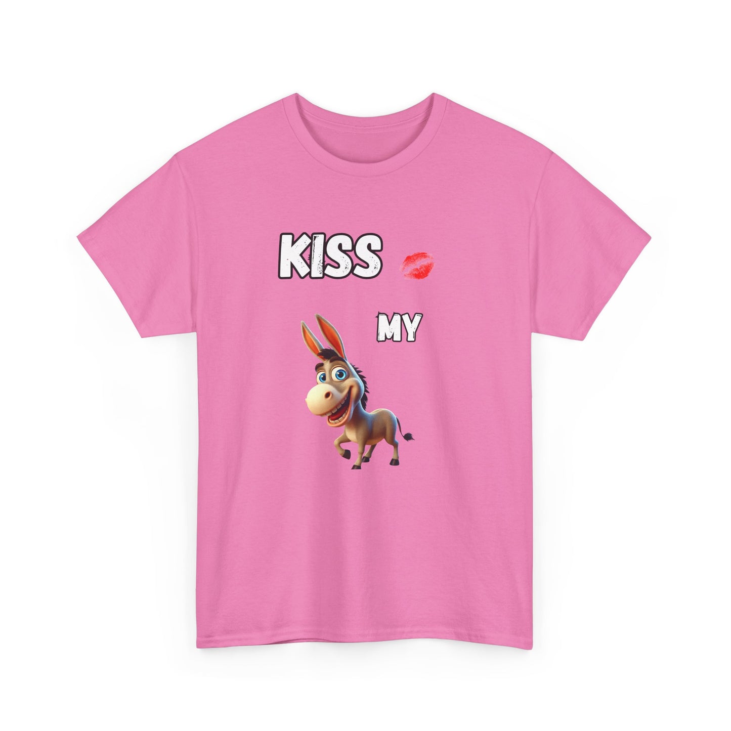 Funny Kiss My Ass Unisex Heavy Cotton Tee, Lips and Donkey Graphic Shirt, Sarcastic Tee, Humor T-shirt, Graphic Tee, Funny Quote Shirt, Express delivery