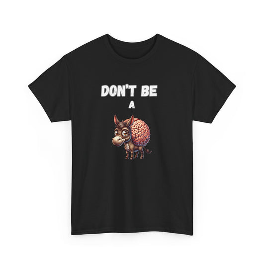 Funny Cartoon Donkey Unisex Heavy Cotton Tee, Smart Ass Tee, Brainy Donkey Shirt, Humorous Graphic Tee, Unique Gift Shirt, Sassy Tee