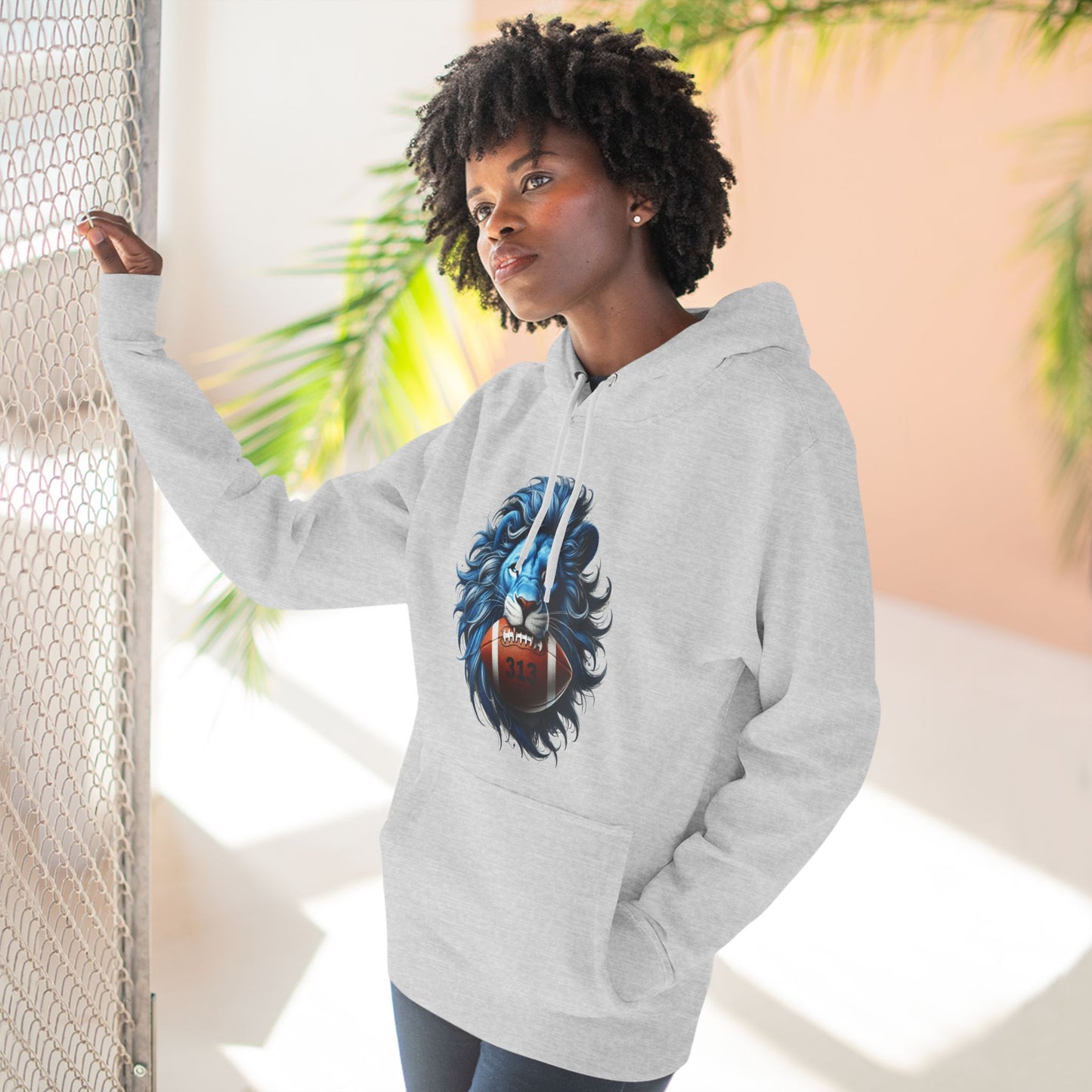 Detroit Grit 313 Football Three-Panel Fleece Hoodie