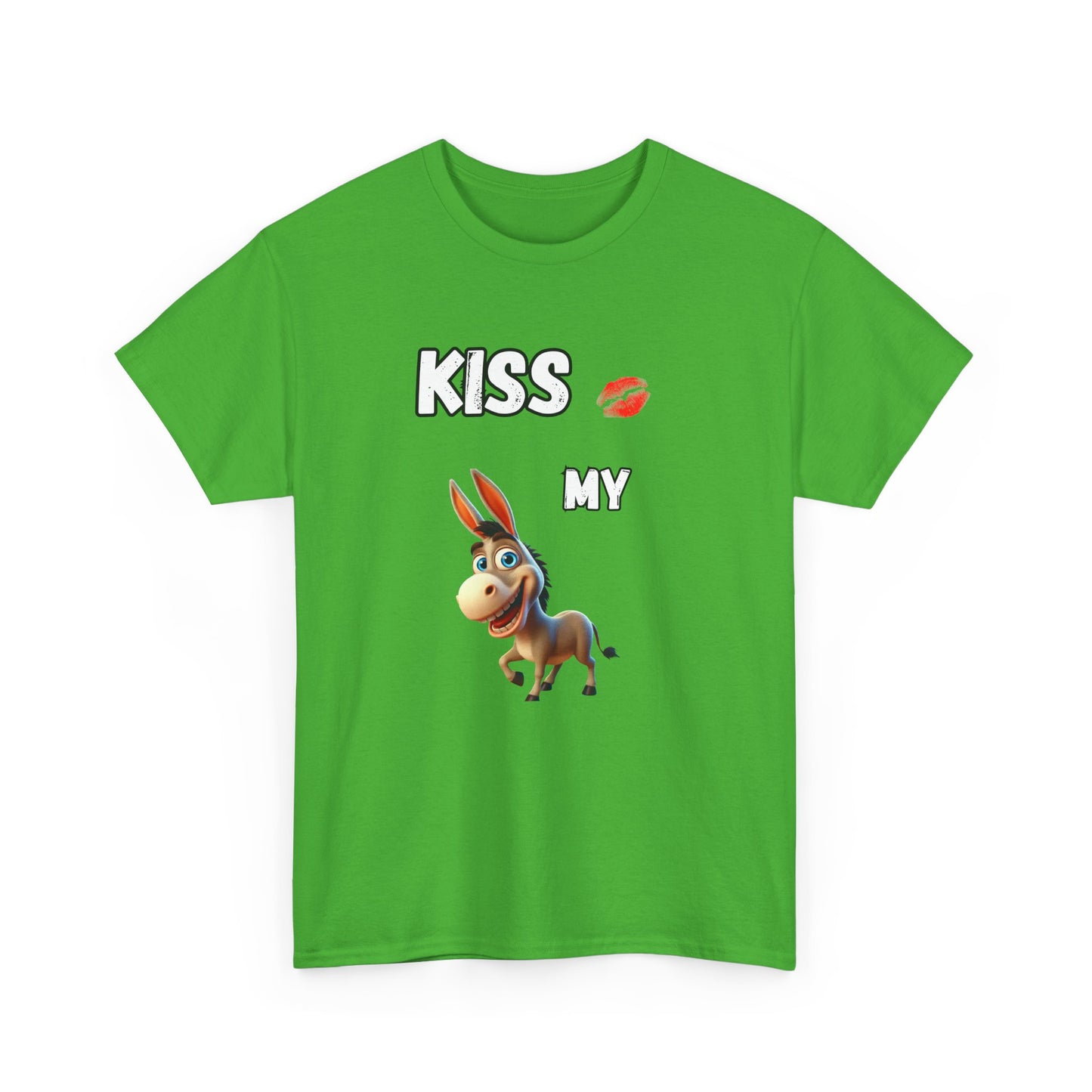 Funny Kiss My Ass Unisex Heavy Cotton Tee, Lips and Donkey Graphic Shirt, Sarcastic Tee, Humor T-shirt, Graphic Tee, Funny Quote Shirt, Express delivery