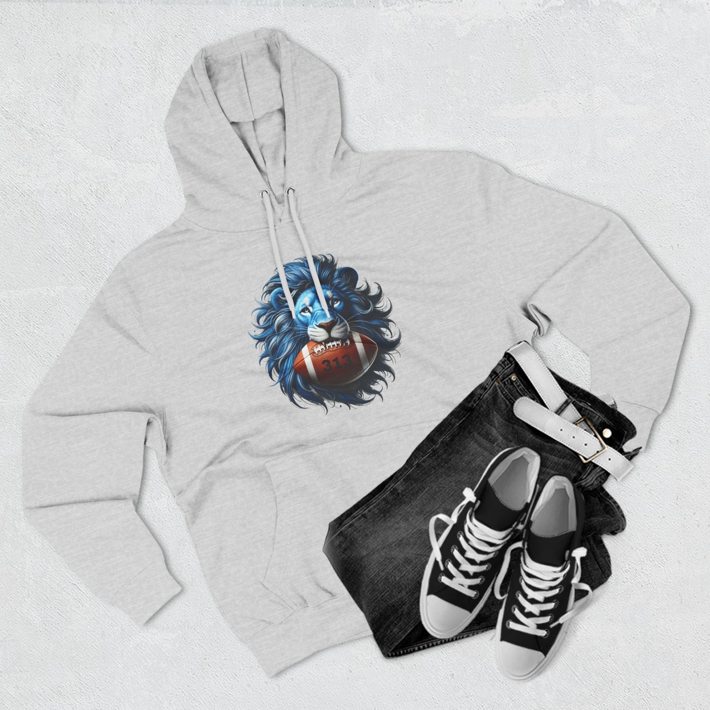 Detroit Grit 313 Football Three-Panel Fleece Hoodie